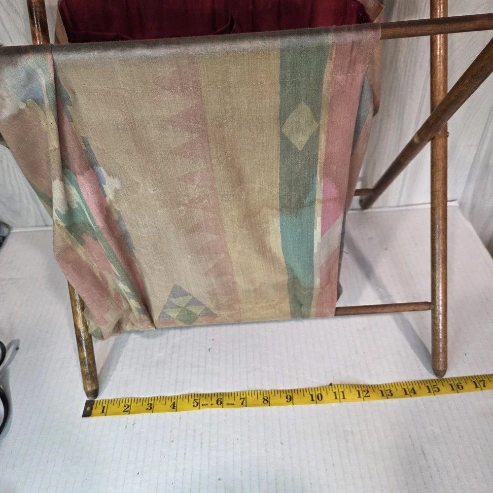 Vintage Folding Sewing Knitting Caddy Basket Wooden FRAME ONLY